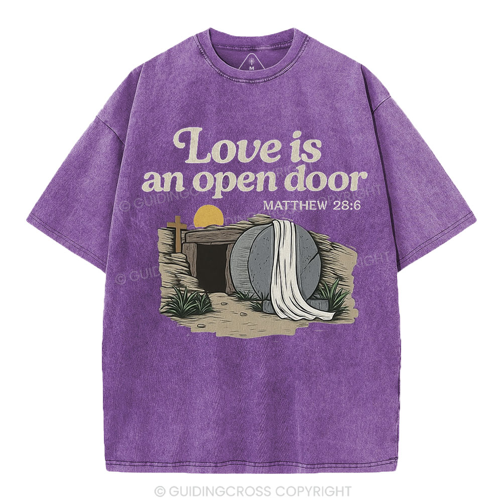 Love Is An Open Door Christian Washed T-Shirt