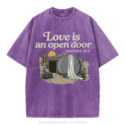 Love Is An Open Door Christian Washed T-Shirt