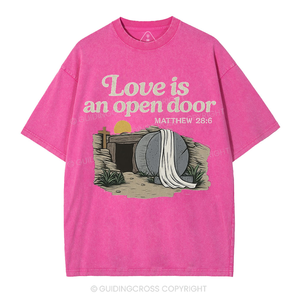 Love Is An Open Door Christian Washed T-Shirt