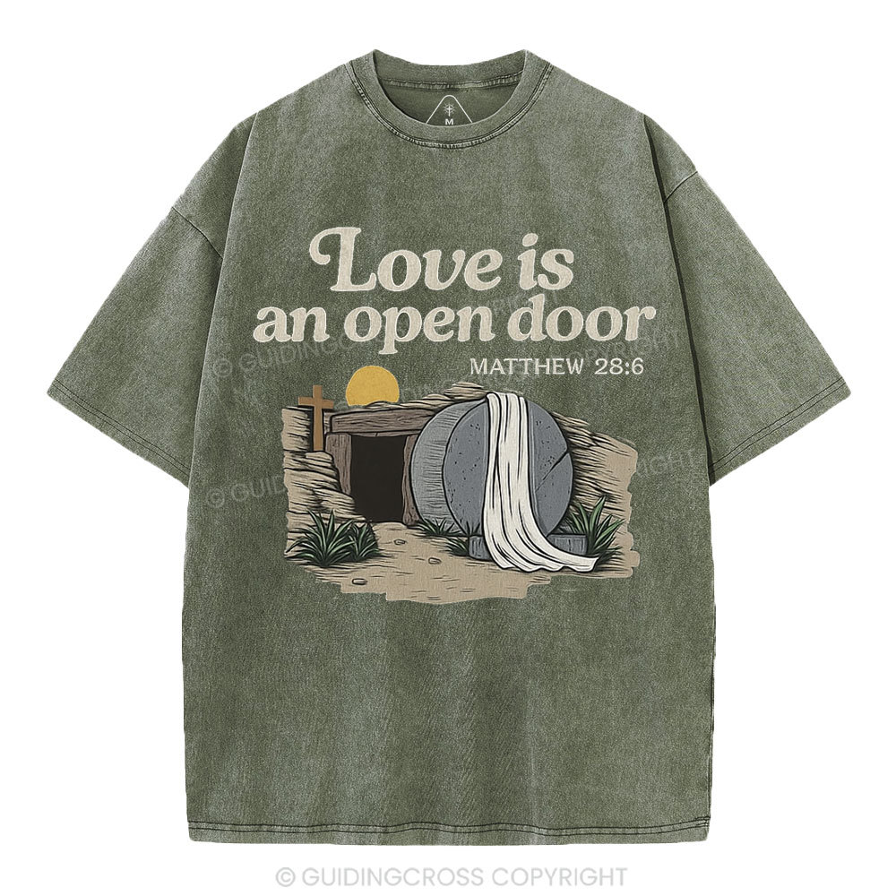Love Is An Open Door Christian Washed T-Shirt