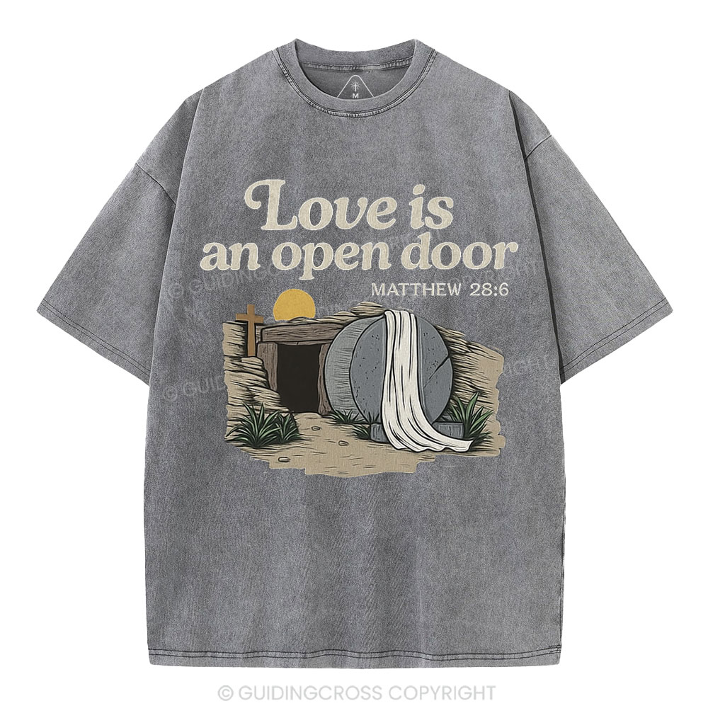 Love Is An Open Door Christian Washed T-Shirt