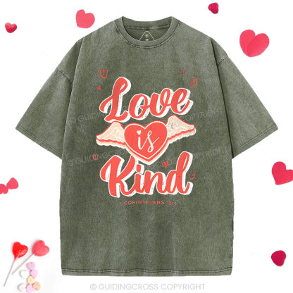 Love Is Kind  Christian Washed T-Shirt