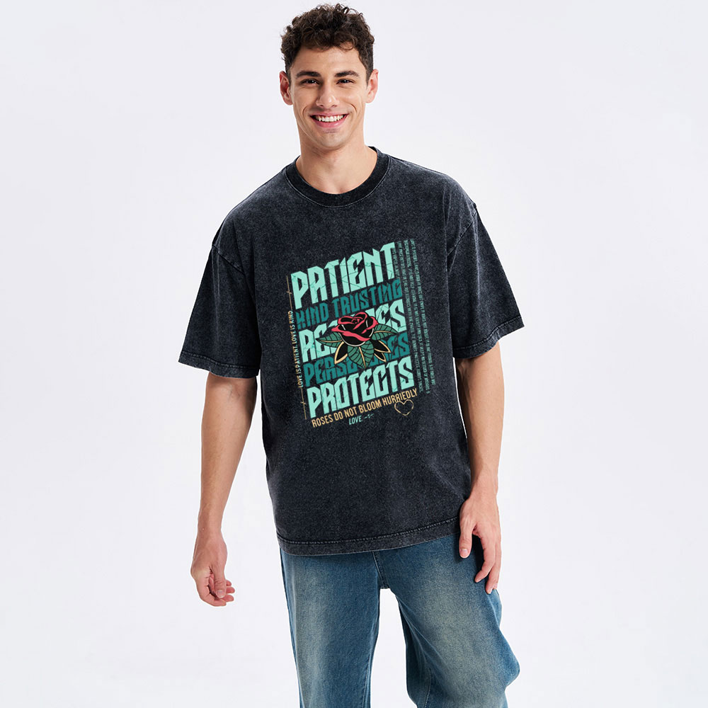 Love Is Patient Christian Washed T-Shirt