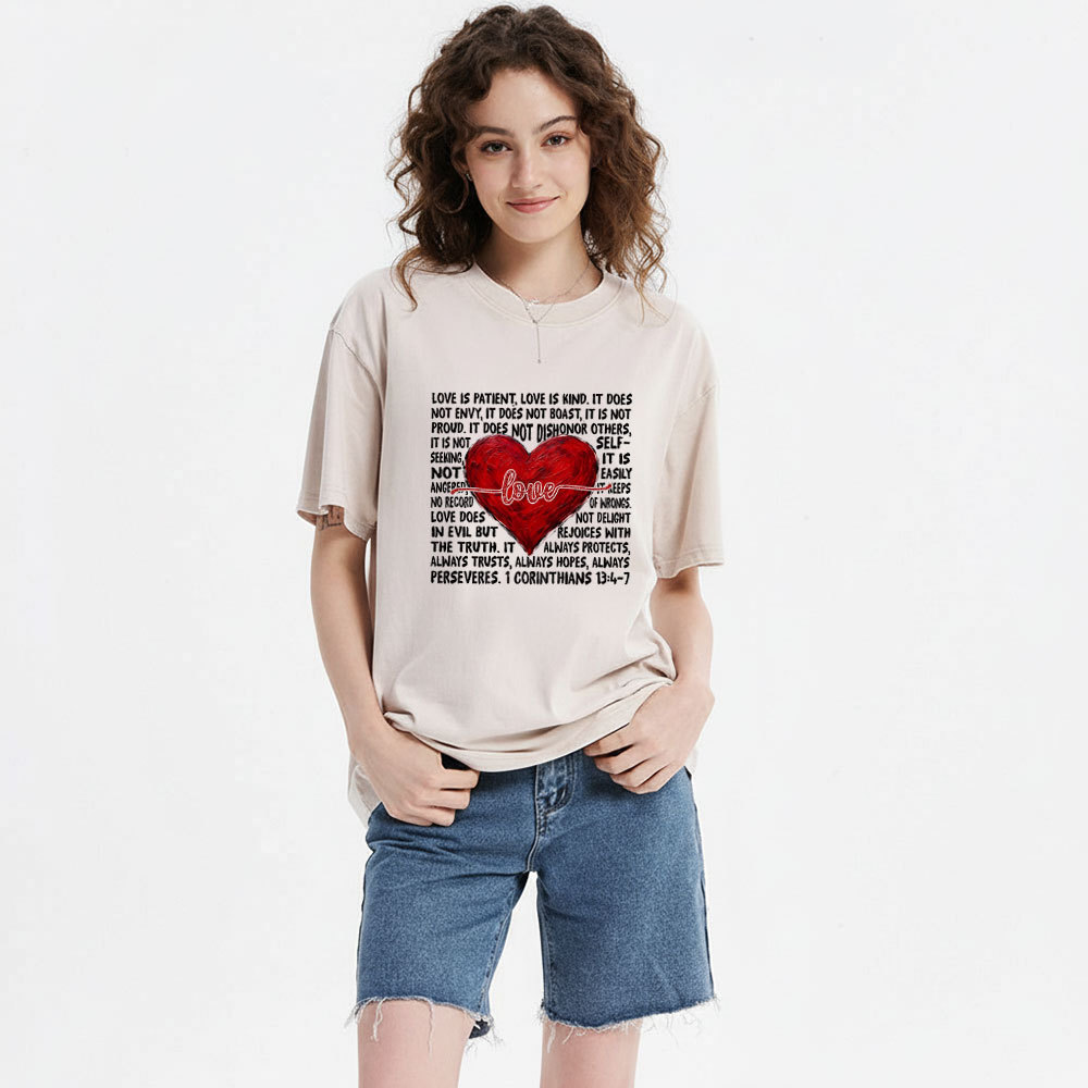 Love Is Patient Christian Washed T-Shirt