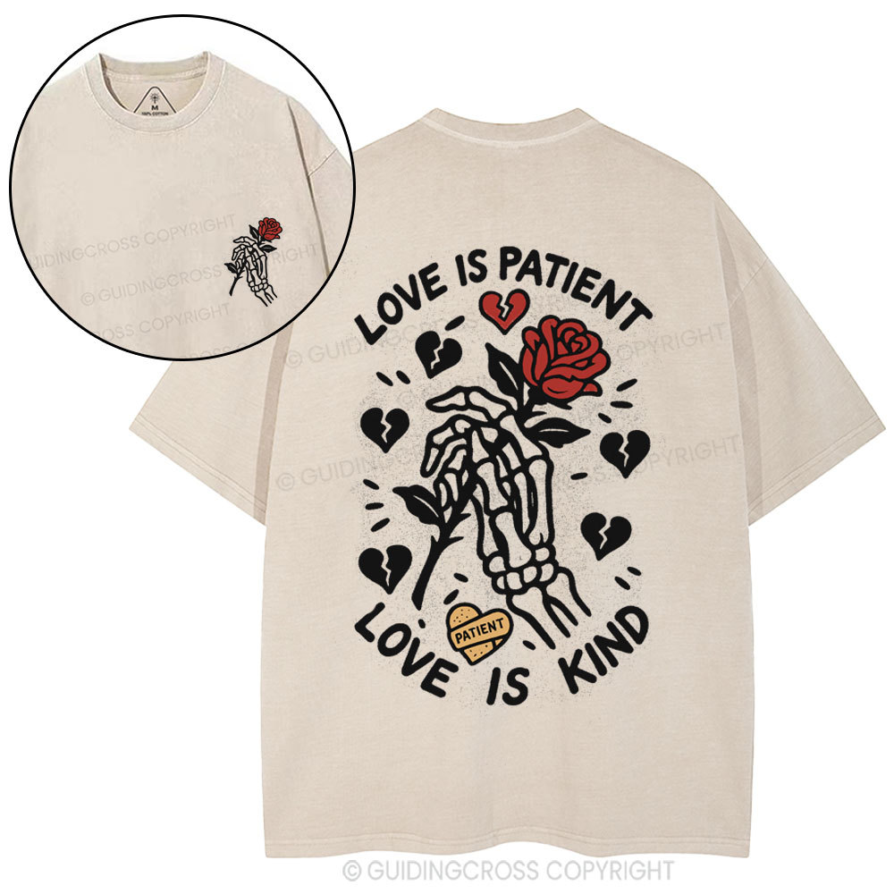 Love Is Patient Christian Washed T-Shirt