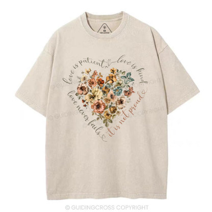 Love Is Patient Christian Washed T-Shirt