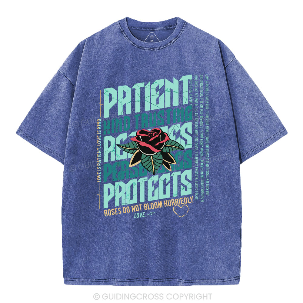 Love Is Patient Christian Washed T-Shirt