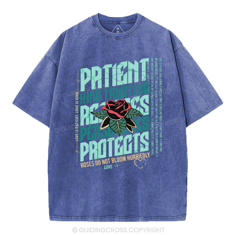 Love Is Patient Christian Washed T-Shirt