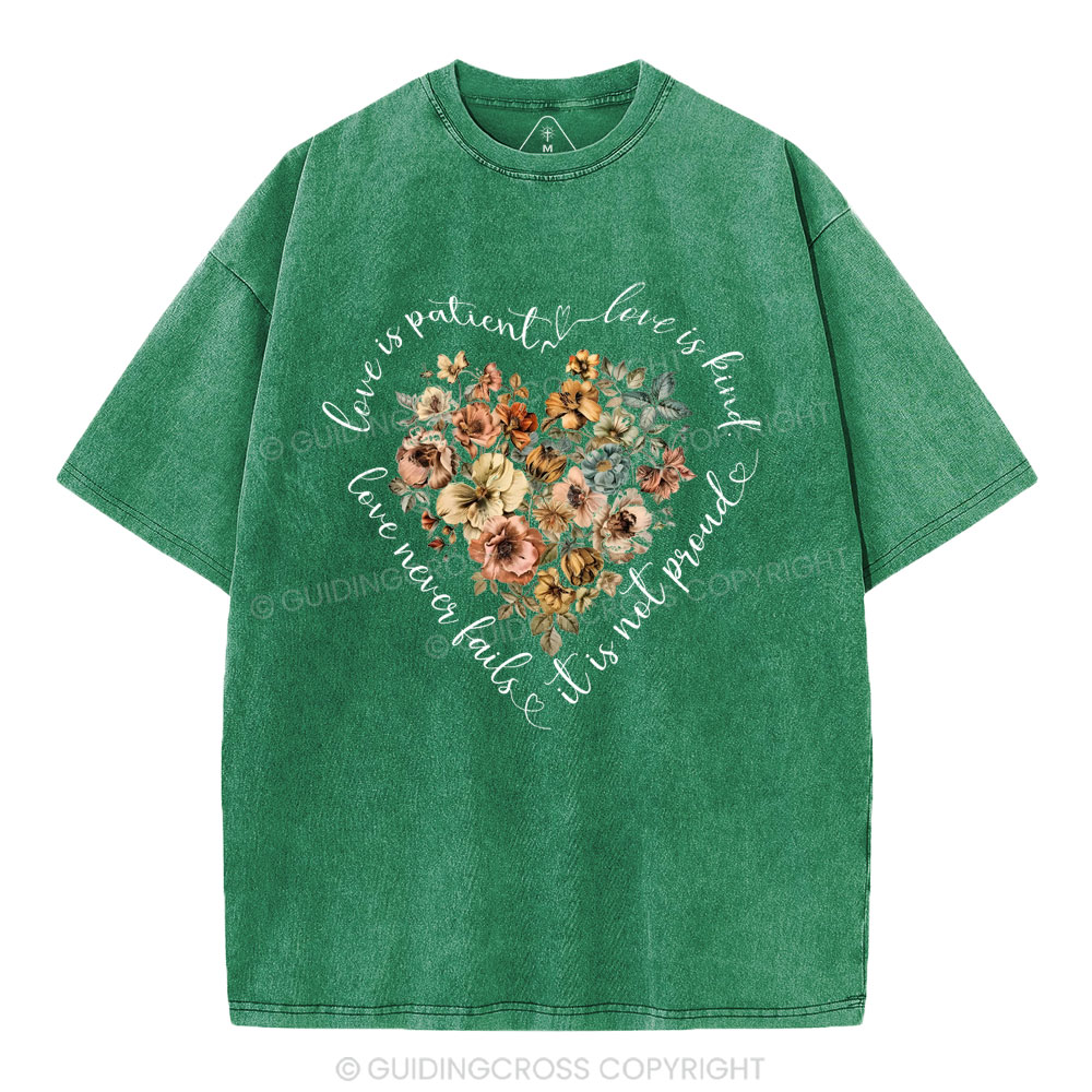 Love Is Patient Christian Washed T-Shirt