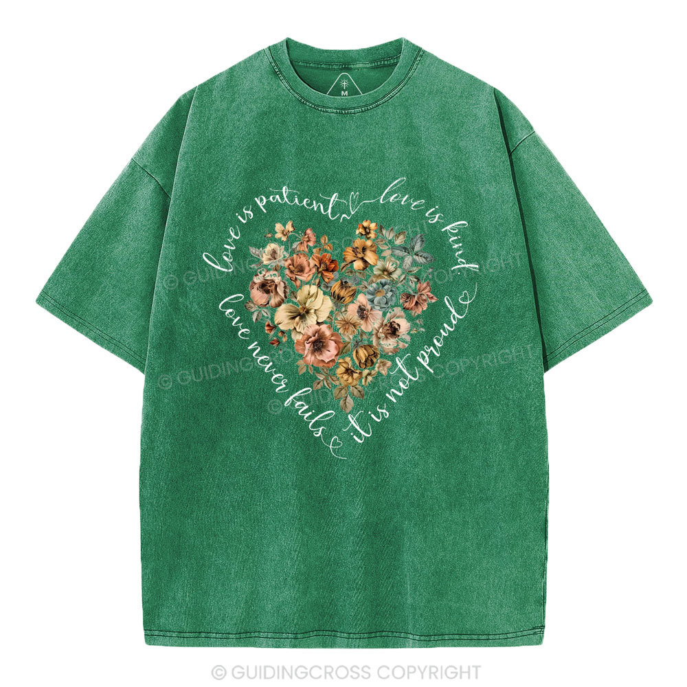 Love Is Patient Christian Washed T-Shirt