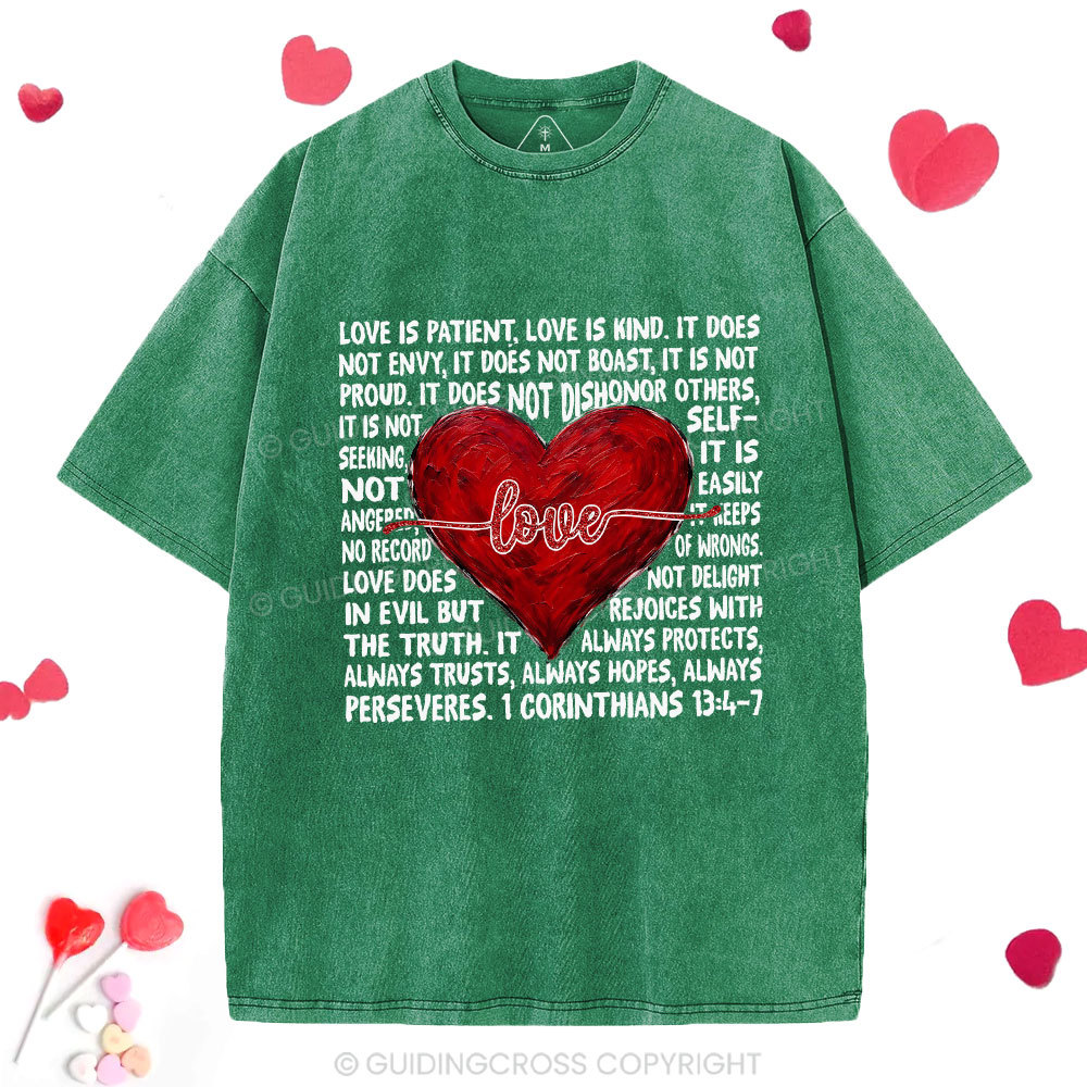 Love Is Patient Christian Washed T-Shirt