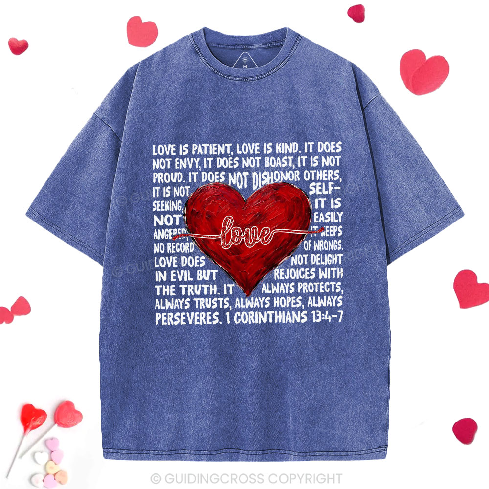 Love Is Patient Christian Washed T-Shirt