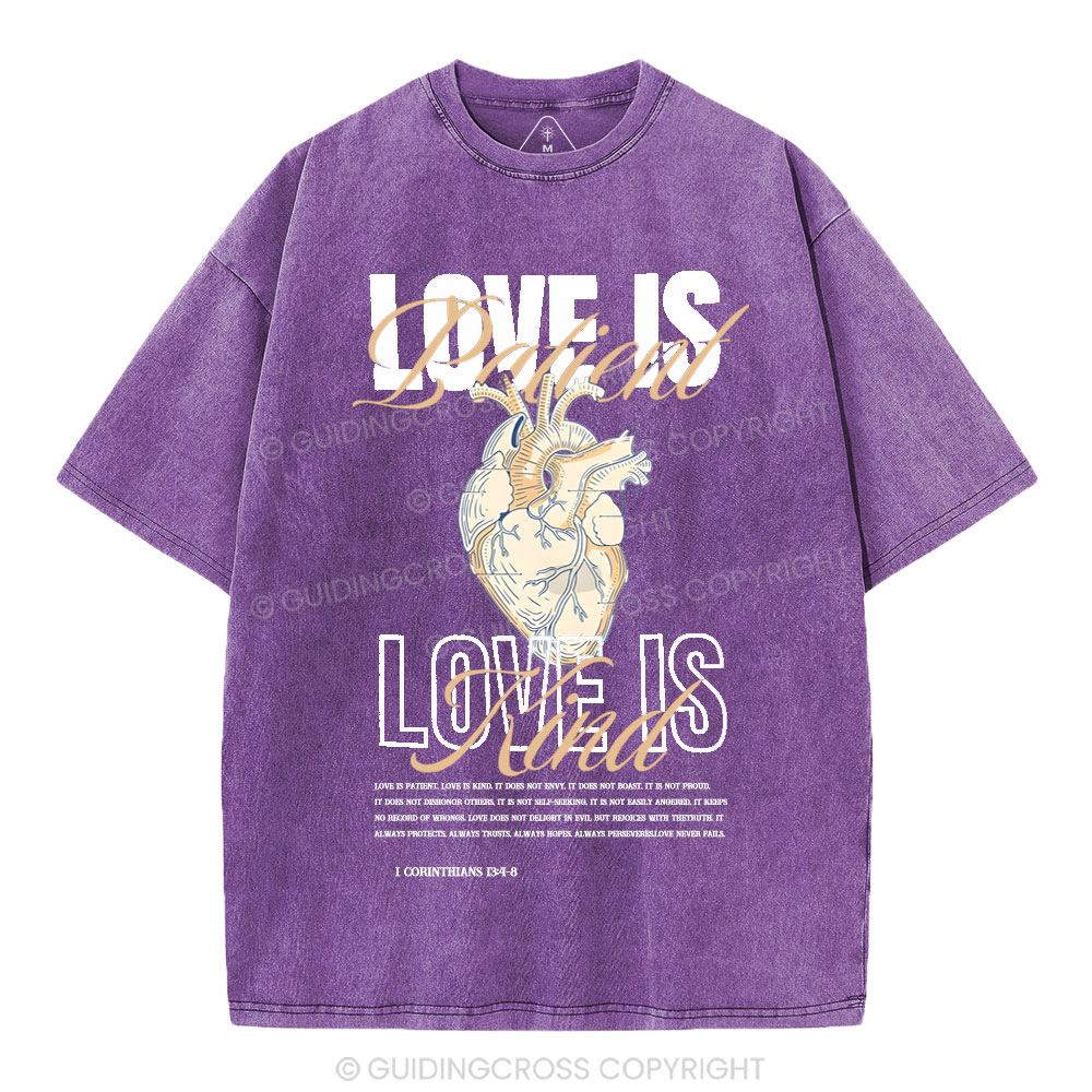 Love Is Patient Christian Washed T-Shirt
