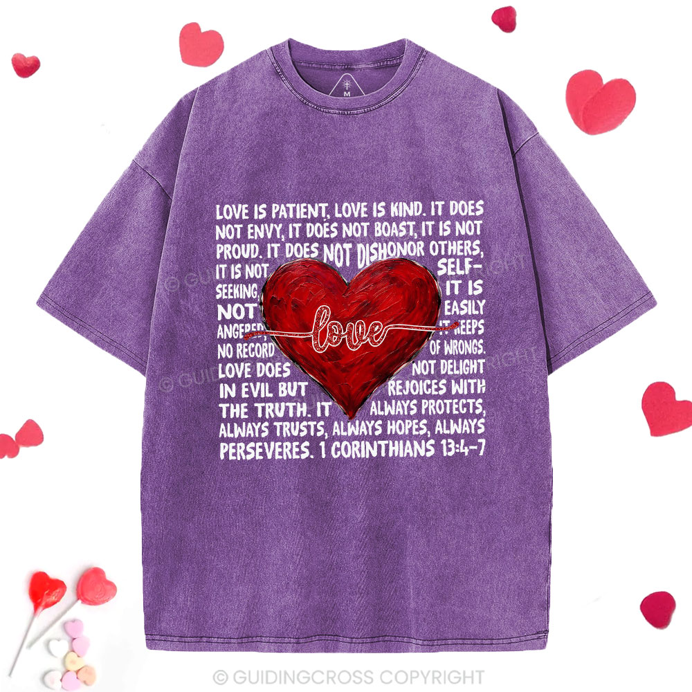 Love Is Patient Christian Washed T-Shirt
