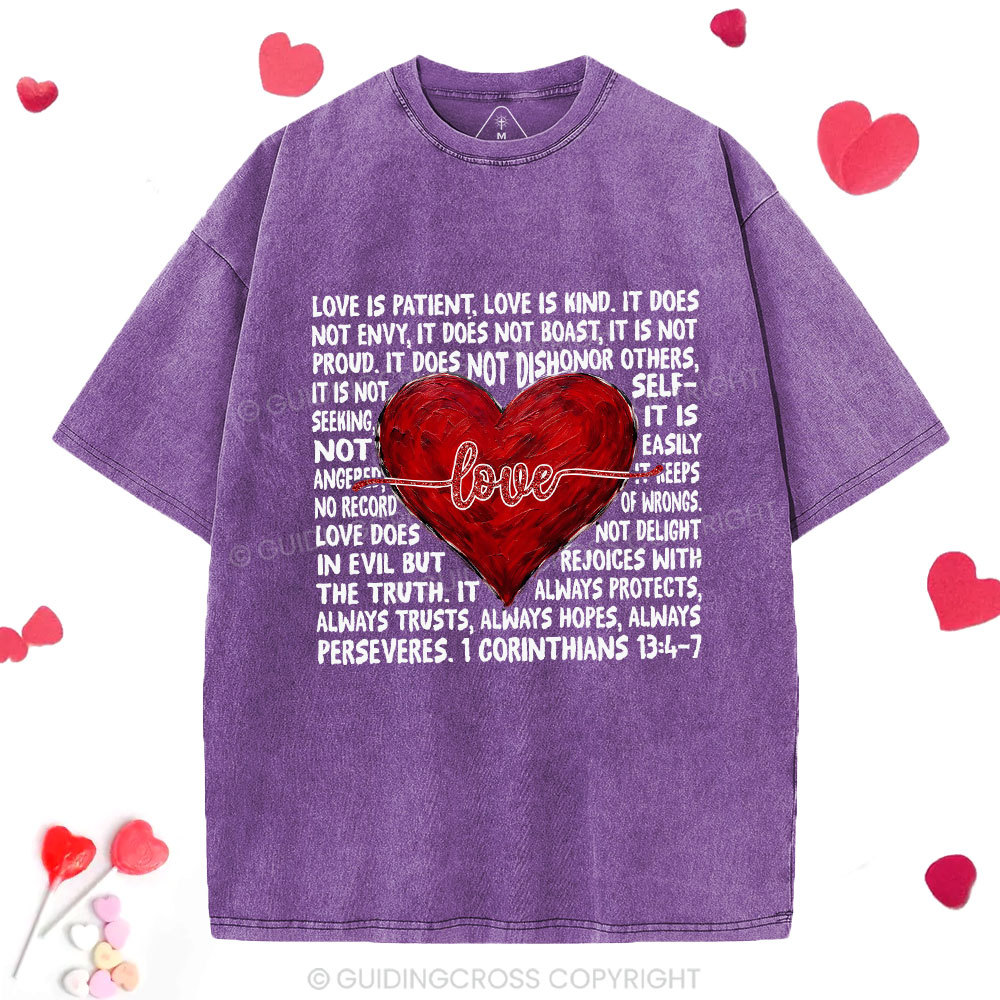 Love Is Patient Christian Washed T-Shirt