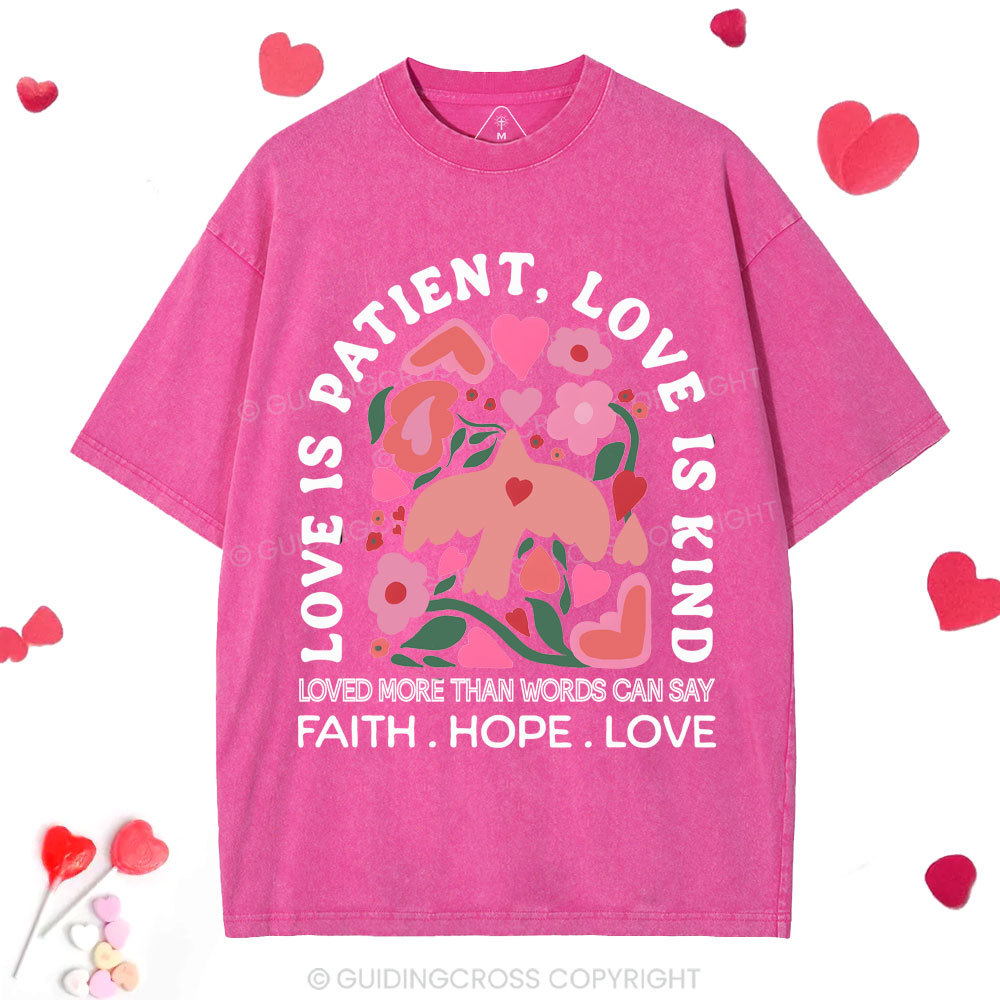 Love Is Patient Christian Washed T-Shirt