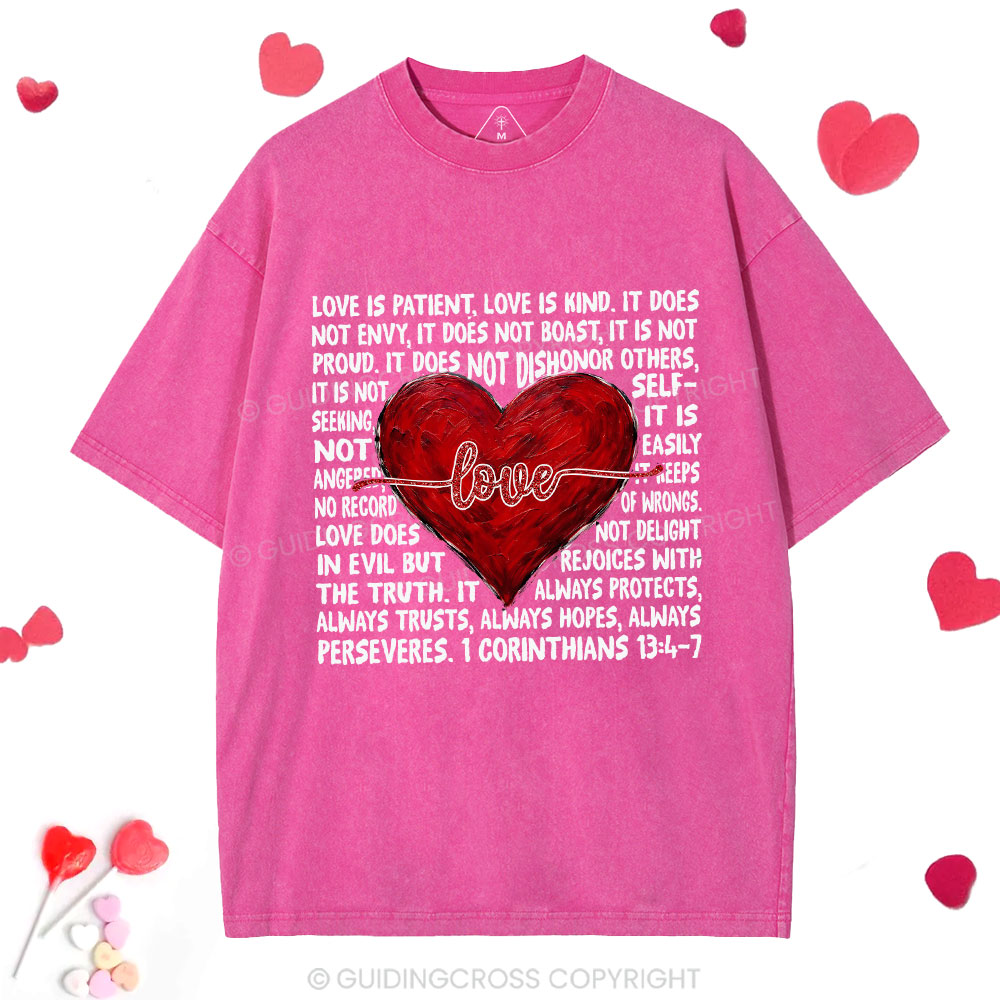 Love Is Patient Christian Washed T-Shirt