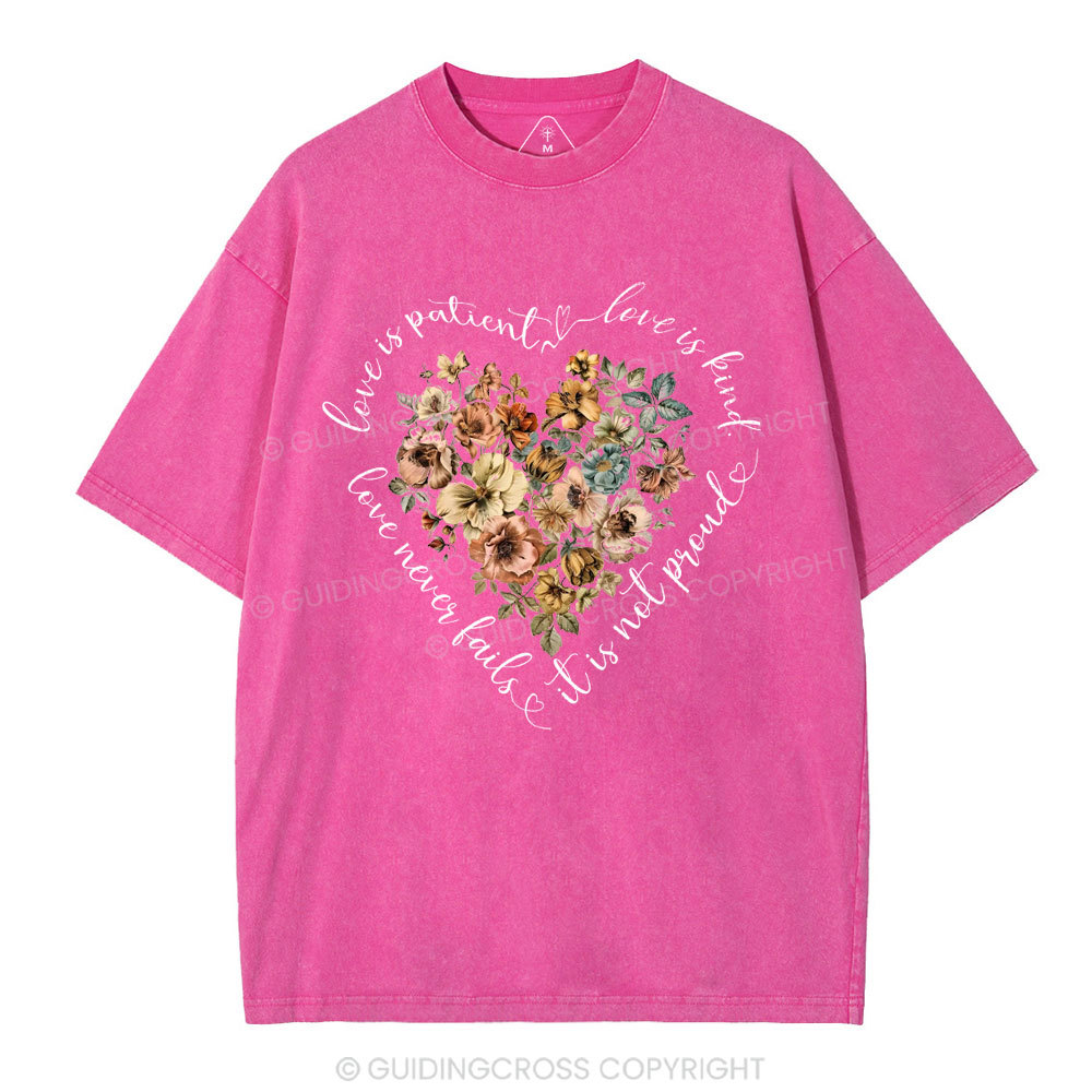 Love Is Patient Christian Washed T-Shirt