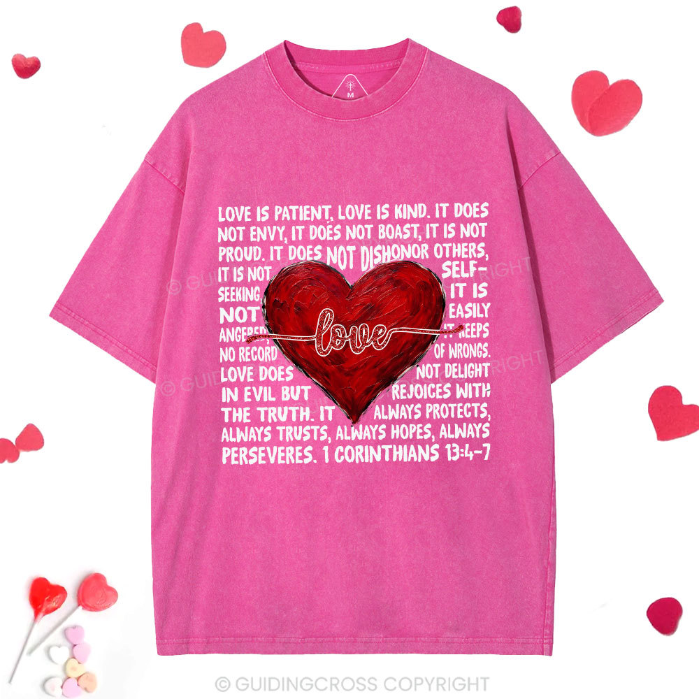 Love Is Patient Christian Washed T-Shirt