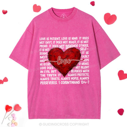 Love Is Patient Christian Washed T-Shirt