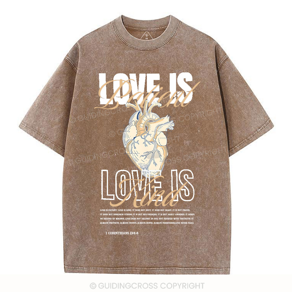 Love Is Patient Christian Washed T-Shirt