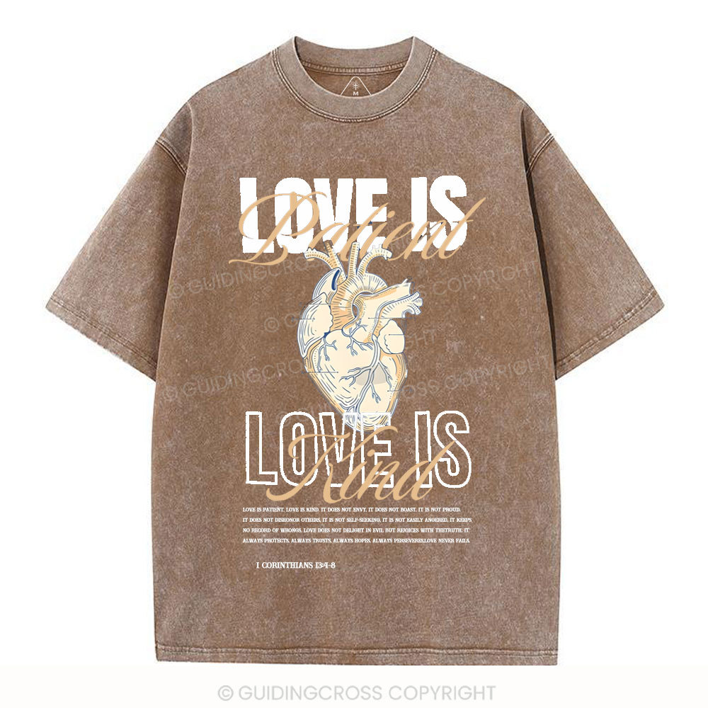 Love Is Patient Christian Washed T-Shirt