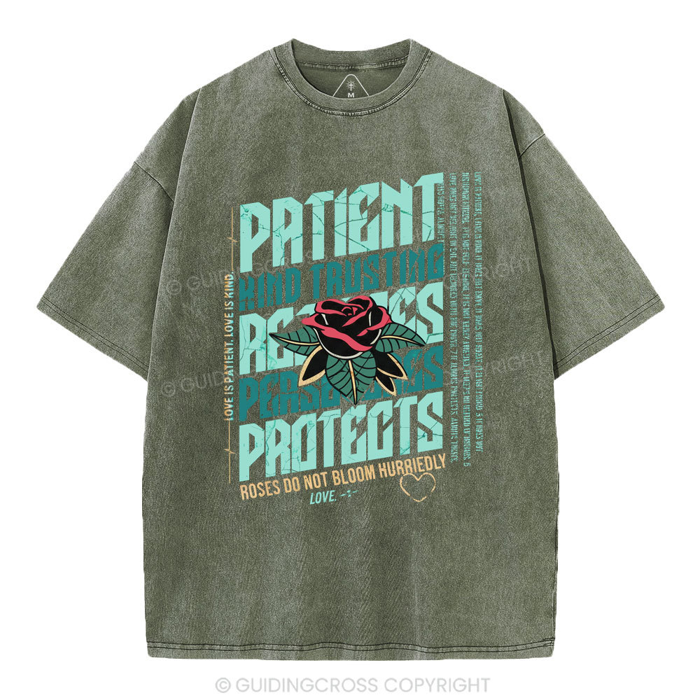 Love Is Patient Christian Washed T-Shirt