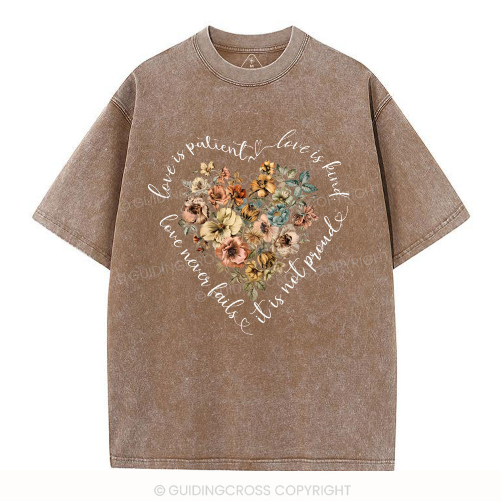Love Is Patient Christian Washed T-Shirt