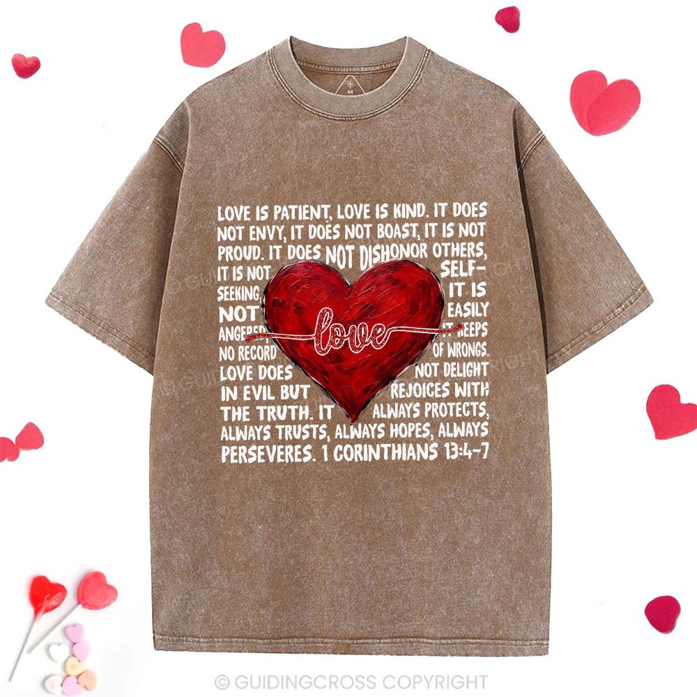 Love Is Patient Christian Washed T-Shirt
