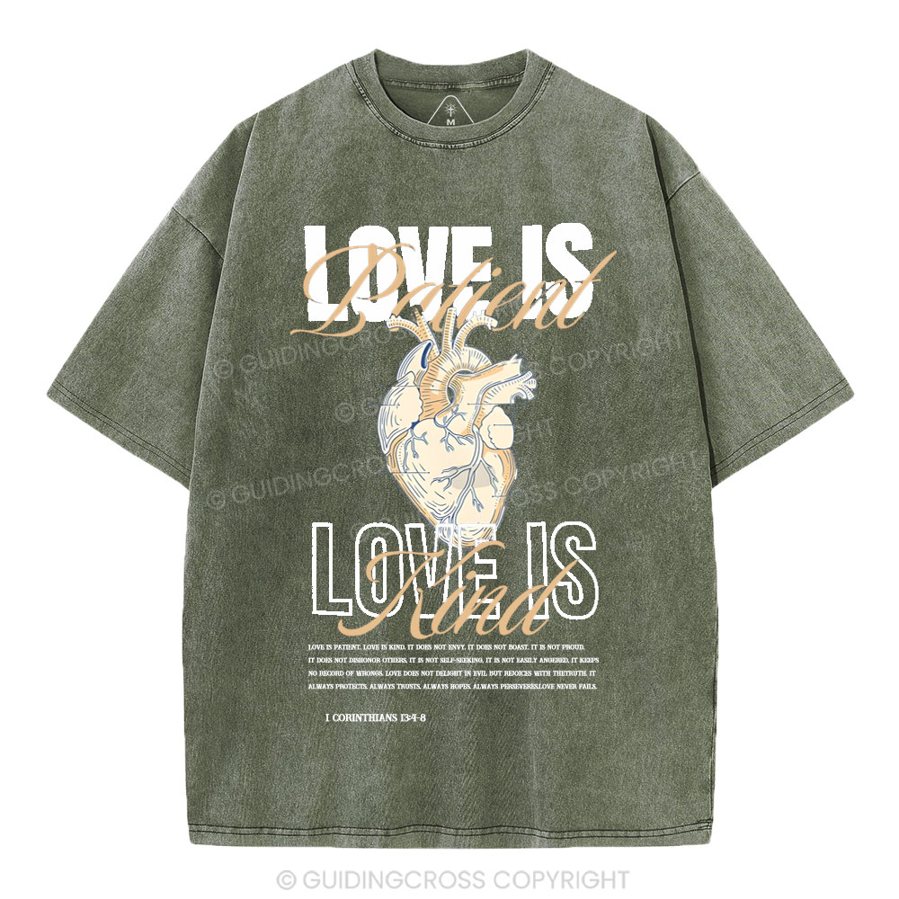 Love Is Patient Christian Washed T-Shirt