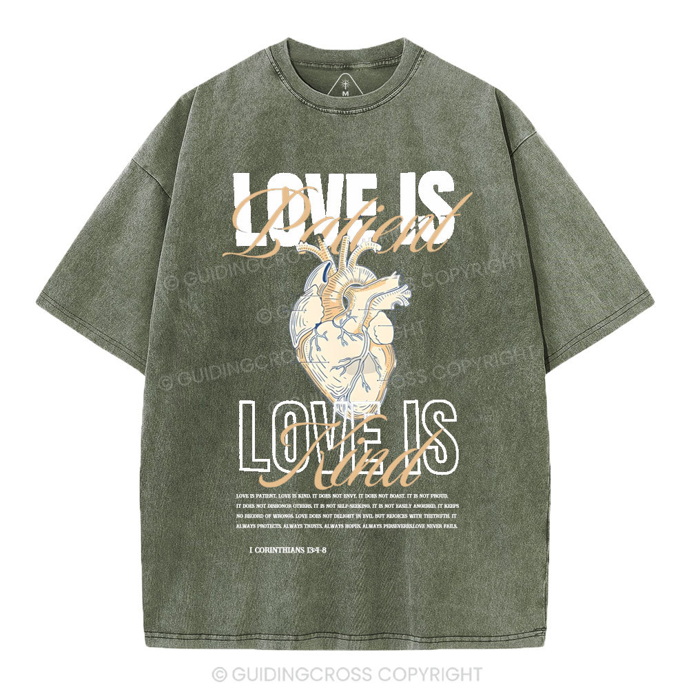 Love Is Patient Christian Washed T-Shirt