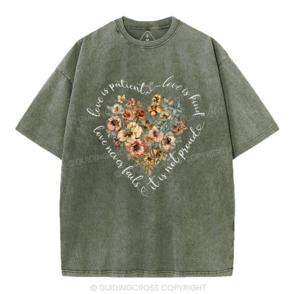 Love Is Patient Christian Washed T-Shirt