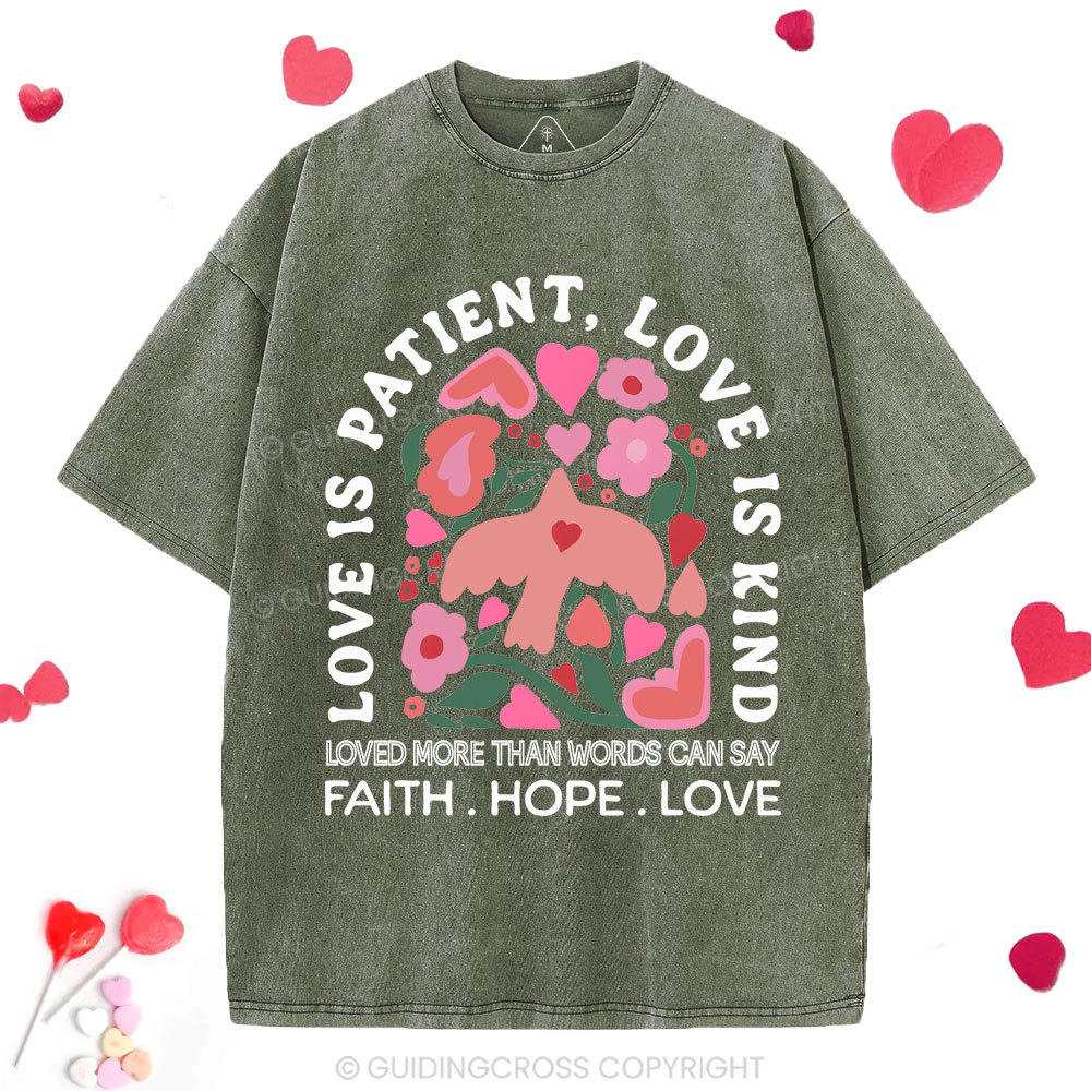 Love Is Patient Christian Washed T-Shirt