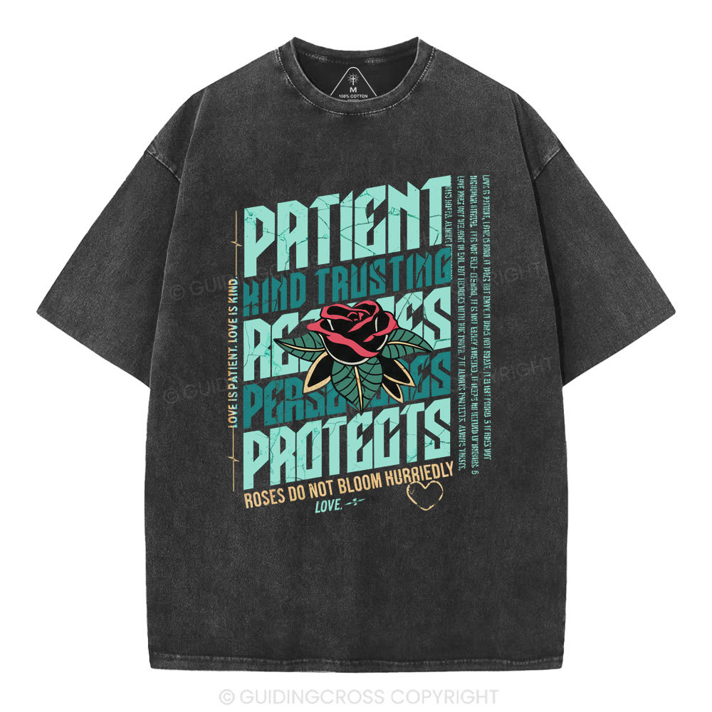 Love Is Patient Christian Washed T-Shirt