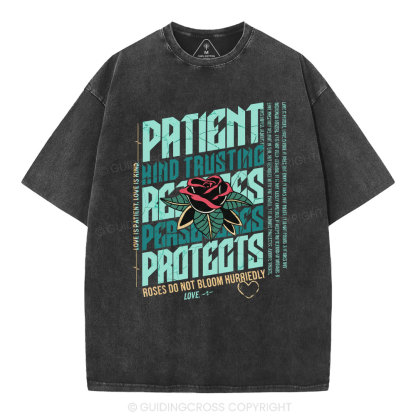 Love Is Patient Christian Washed T-Shirt