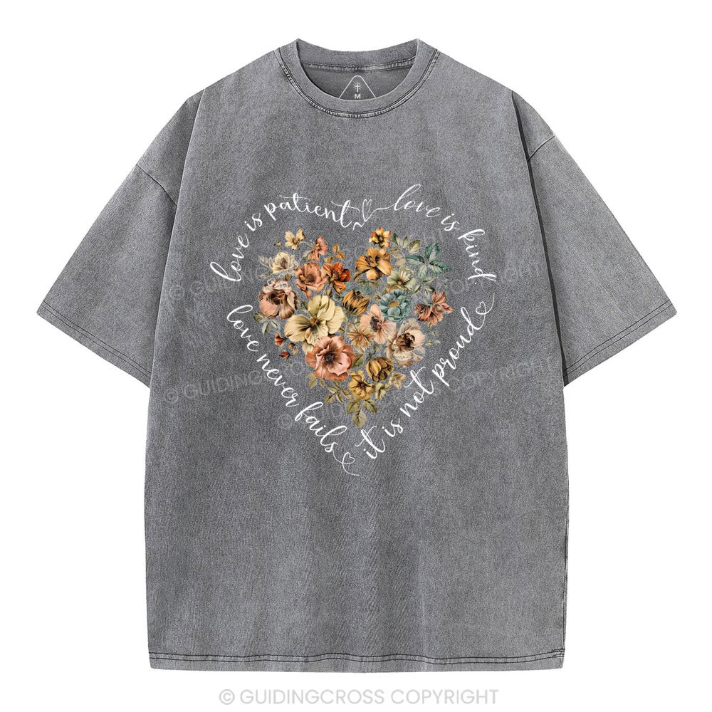 Love Is Patient Christian Washed T-Shirt