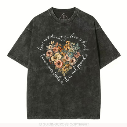 Love Is Patient Christian Washed T-Shirt