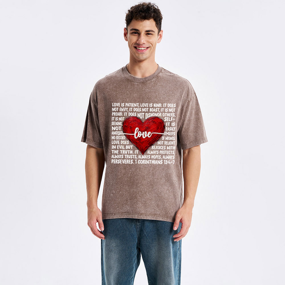 Love Is Patient Love Is Kind Christian Washed T-Shirt