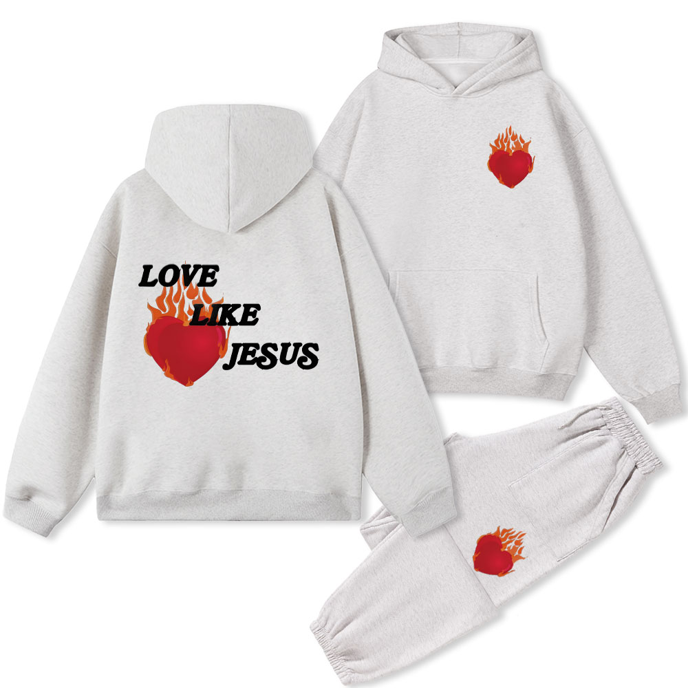 Love Like Jesus Christian Fleece Hoodie Set