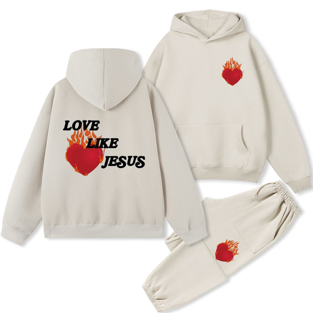 Love Like Jesus Christian Fleece Hoodie Set