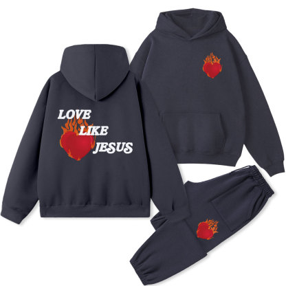 Love Like Jesus Christian Fleece Hoodie Set
