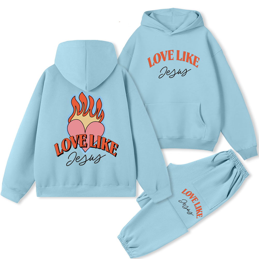 Love Like Jesus Christian Fleece Hoodie Set