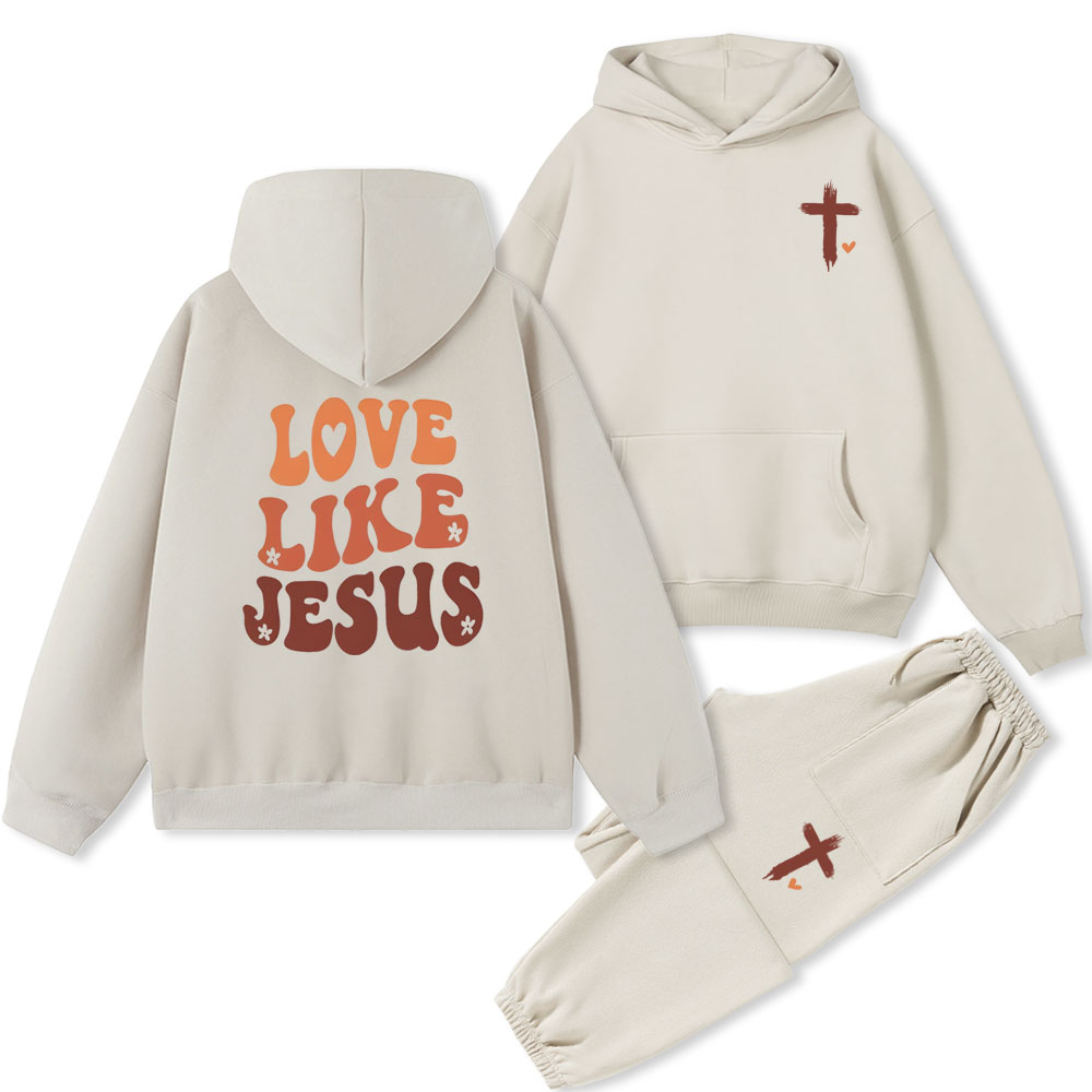 Love Like Jesus Christian Fleece Hoodie Set