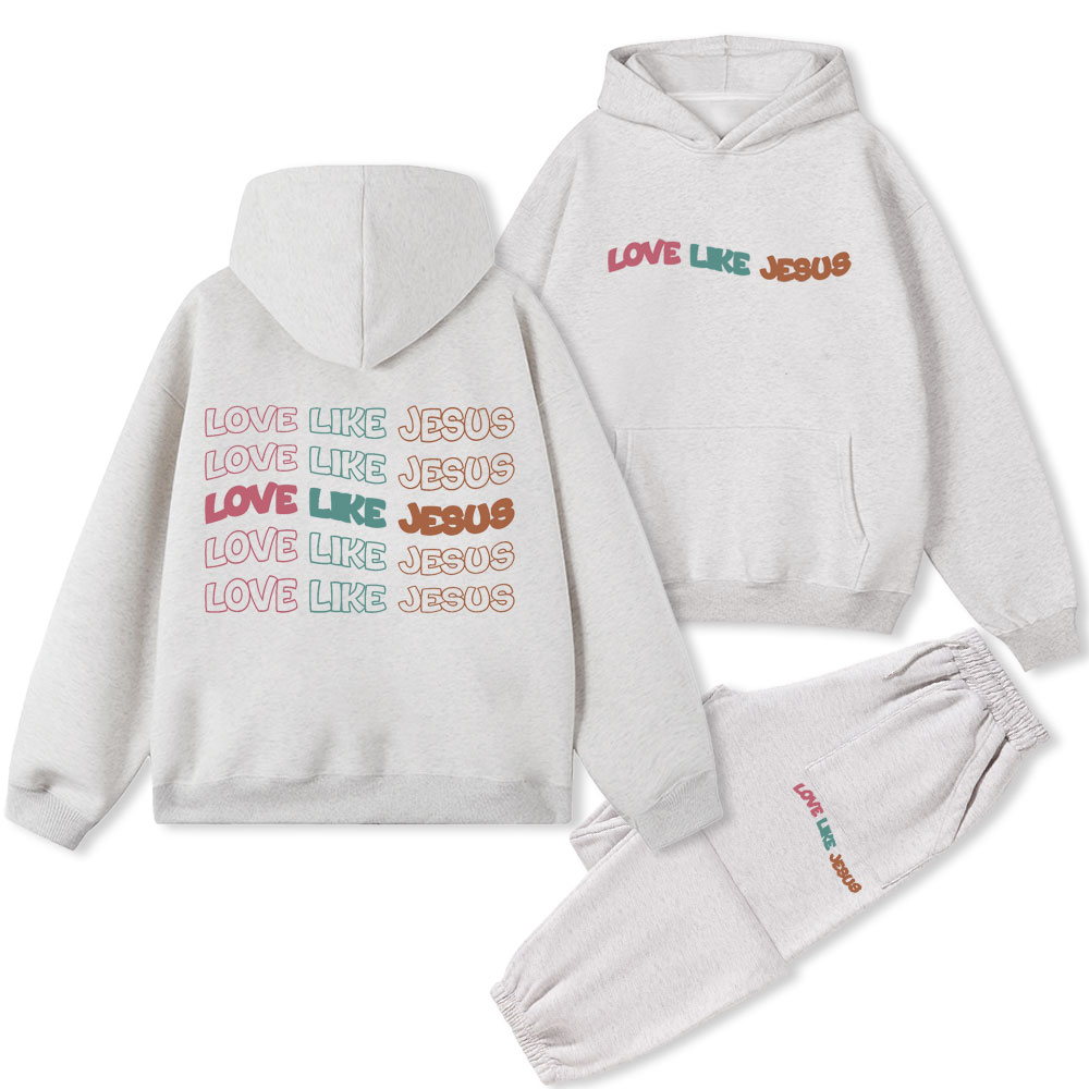Love Like Jesus Christian Fleece Hoodie Set
