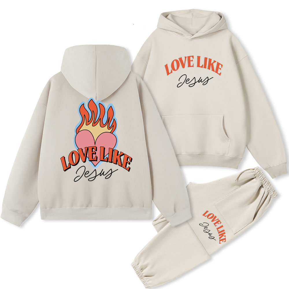 Love Like Jesus Christian Fleece Hoodie Set