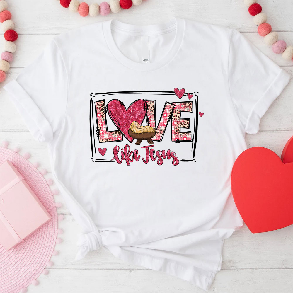 Love Like Jesus Christian Glitter T-Shirt