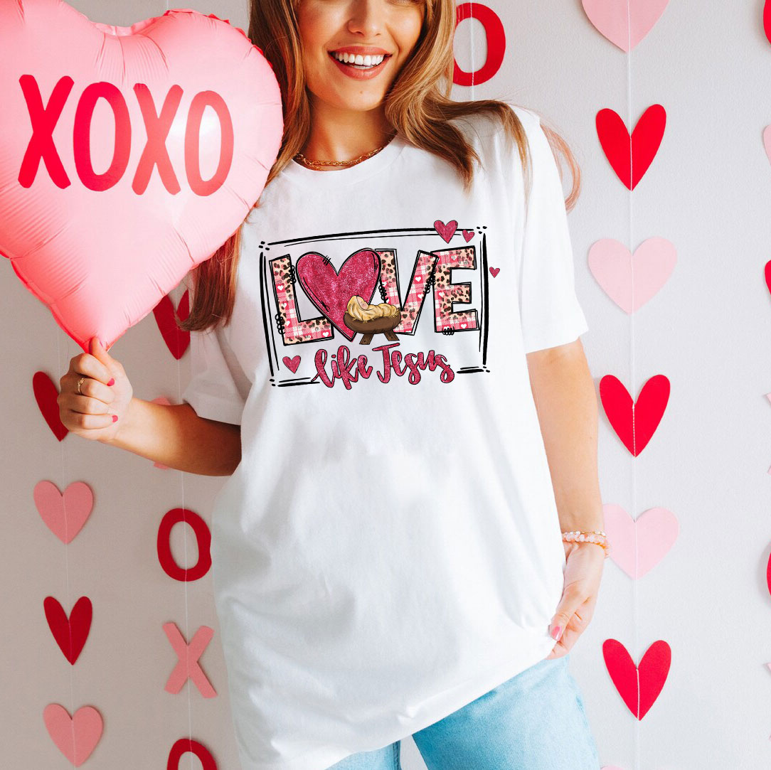 Love Like Jesus Christian Glitter T-Shirt