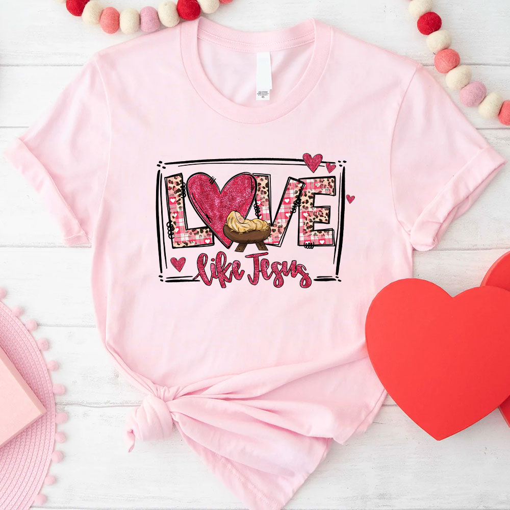 Love Like Jesus Christian Glitter T-Shirt