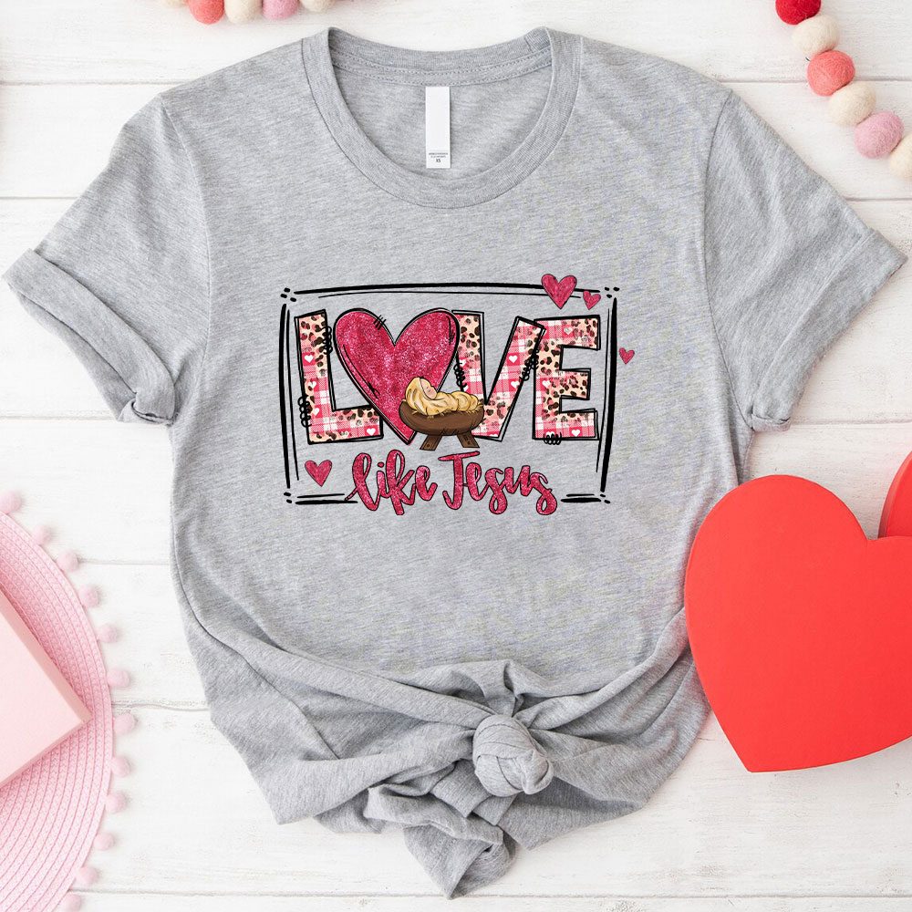 Love Like Jesus Christian Glitter T-Shirt