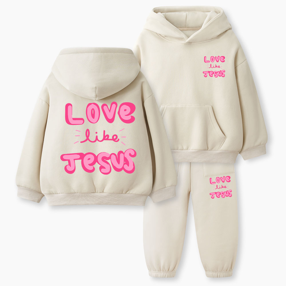 Love Like Jesus Christian Kid Fleece Hoodie Set
